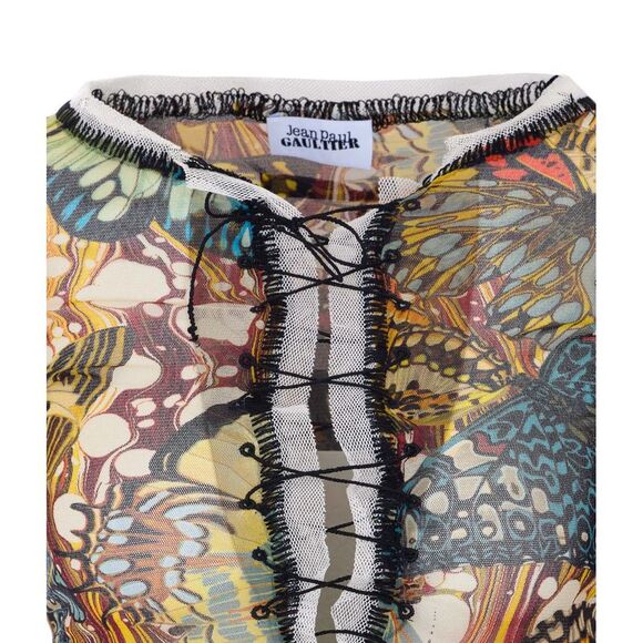 Jean Paul Gaultier Women Papillon Printed Long Sleeves Top - Picture 4 of 4